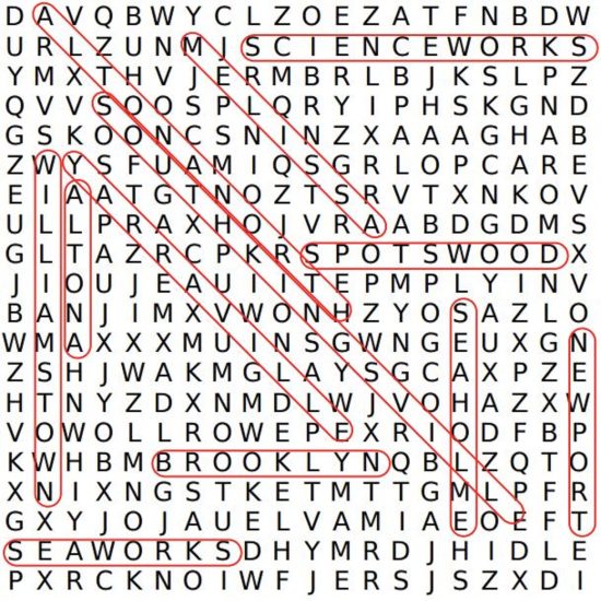 Word Search Answers Williamstown